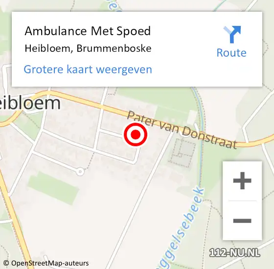 Locatie op kaart van de 112 melding: Ambulance Met Spoed Naar Heibloem, Brummenboske op 30 april 2017 07:14