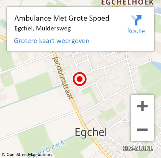 Locatie op kaart van de 112 melding: Ambulance Met Grote Spoed Naar Egchel, Muldersweg op 19 september 2013 17:42