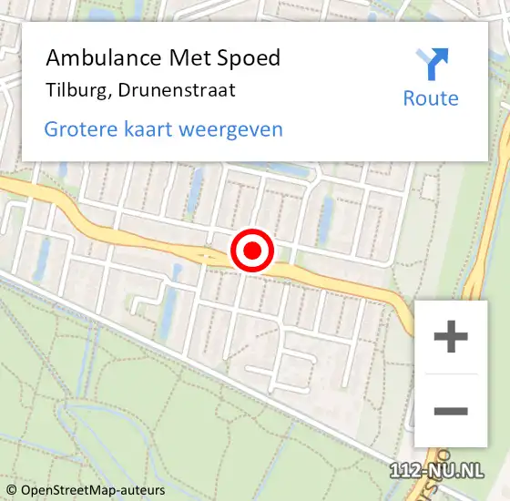 Locatie op kaart van de 112 melding: Ambulance Met Spoed Naar Tilburg, Drunenstraat op 30 april 2017 08:59