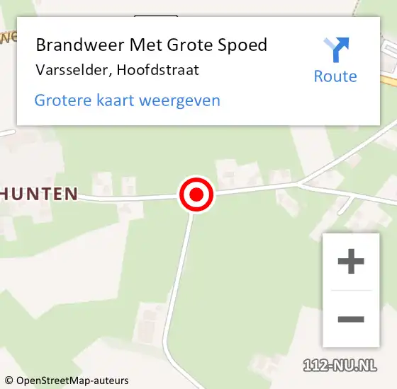 Locatie op kaart van de 112 melding: Brandweer Met Grote Spoed Naar Varsselder, Hoofdstraat op 18 januari 2014 20:54