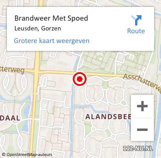 Locatie op kaart van de 112 melding: Brandweer Met Spoed Naar Leusden, Gorzen op 30 april 2017 10:21