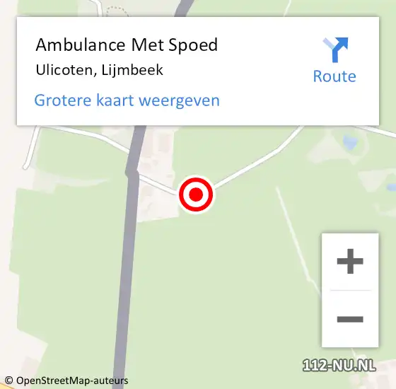 Locatie op kaart van de 112 melding: Ambulance Met Spoed Naar Ulicoten, Lijmbeek op 30 april 2017 10:32