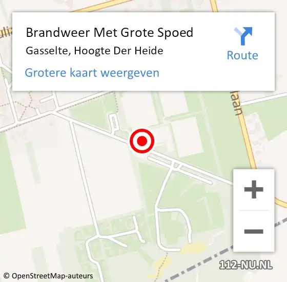 Locatie op kaart van de 112 melding: Brandweer Met Grote Spoed Naar Gasselte, Hoogte Der Heide op 30 april 2017 11:41