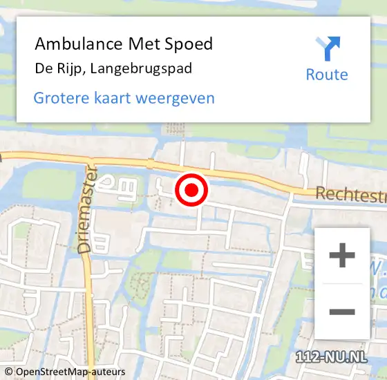 Locatie op kaart van de 112 melding: Ambulance Met Spoed Naar De Rijp, Langebrugspad op 30 april 2017 11:50