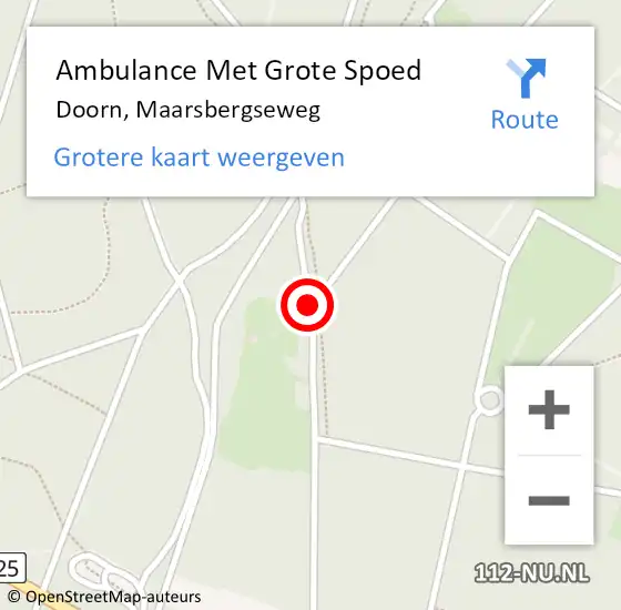 Locatie op kaart van de 112 melding: Ambulance Met Grote Spoed Naar Doorn, Maarsbergseweg op 30 april 2017 12:10