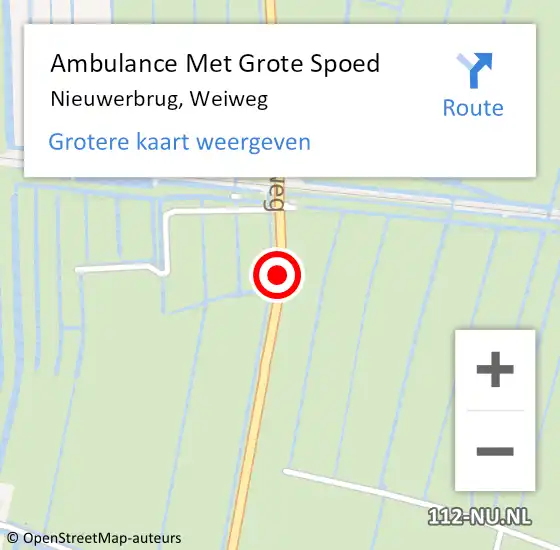 Locatie op kaart van de 112 melding: Ambulance Met Grote Spoed Naar Nieuwerbrug, Weiweg op 30 april 2017 12:20