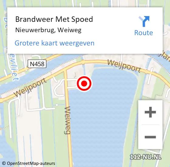 Locatie op kaart van de 112 melding: Brandweer Met Spoed Naar Nieuwerbrug, Weiweg op 30 april 2017 12:28