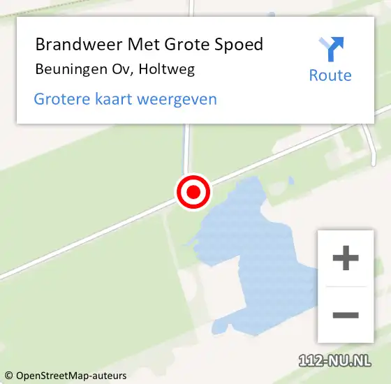 Locatie op kaart van de 112 melding: Brandweer Met Grote Spoed Naar Beuningen Ov, Holtweg op 30 april 2017 12:39