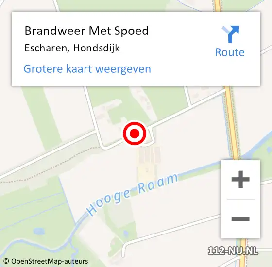 Locatie op kaart van de 112 melding: Brandweer Met Spoed Naar Escharen, Hondsdijk op 30 april 2017 14:22