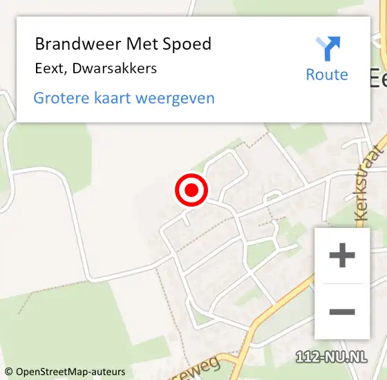 Locatie op kaart van de 112 melding: Brandweer Met Spoed Naar Eext, Dwarsakkers op 30 april 2017 15:13