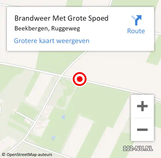 Locatie op kaart van de 112 melding: Brandweer Met Grote Spoed Naar Beekbergen, Ruggeweg op 30 april 2017 15:21