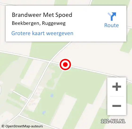 Locatie op kaart van de 112 melding: Brandweer Met Spoed Naar Beekbergen, Ruggeweg op 30 april 2017 15:39