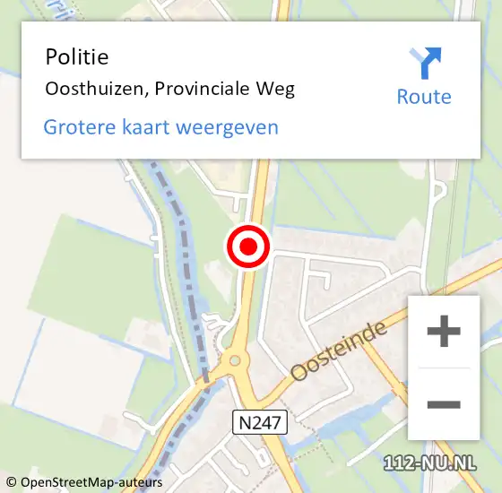 Locatie op kaart van de 112 melding: Politie Oosthuizen, Provinciale Weg op 30 april 2017 15:49