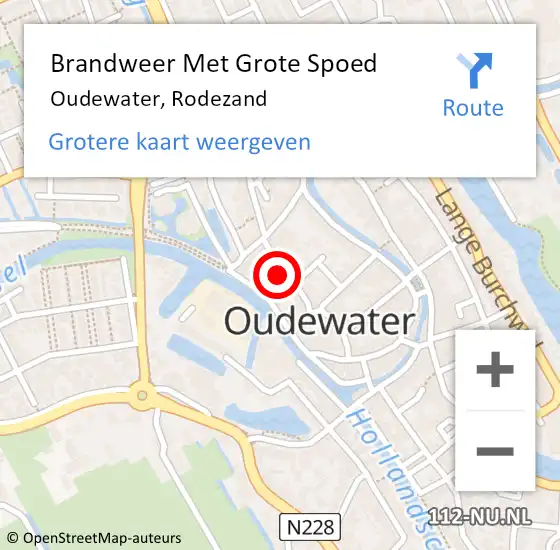 Locatie op kaart van de 112 melding: Brandweer Met Grote Spoed Naar Oudewater, Rodezand op 30 april 2017 16:12