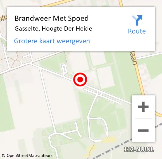 Locatie op kaart van de 112 melding: Brandweer Met Spoed Naar Gasselte, Hoogte Der Heide op 30 april 2017 16:16