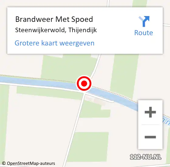 Locatie op kaart van de 112 melding: Brandweer Met Spoed Naar Steenwijkerwold, Thijendijk op 30 april 2017 16:46