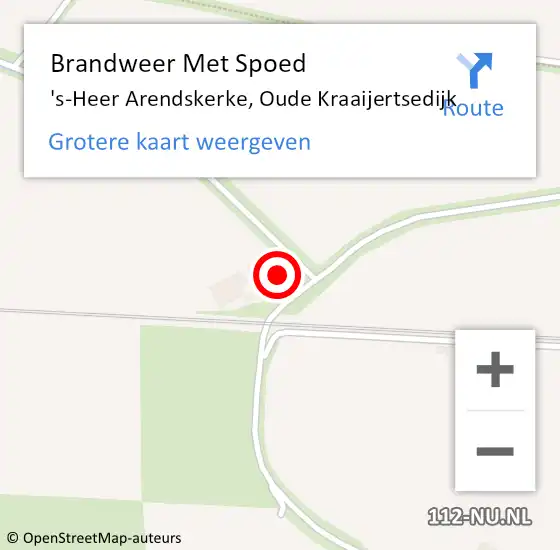 Locatie op kaart van de 112 melding: Brandweer Met Spoed Naar 's-Heer Arendskerke, Oude Kraaijertsedijk op 30 april 2017 17:11