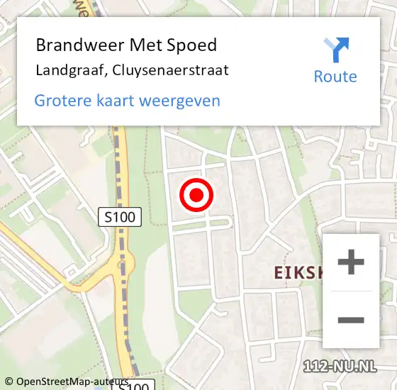 Locatie op kaart van de 112 melding: Brandweer Met Spoed Naar Landgraaf, Cluysenaerstraat op 30 april 2017 17:18