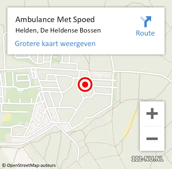 Locatie op kaart van de 112 melding: Ambulance Met Spoed Naar Helden, De Heldense Bossen op 30 april 2017 17:24