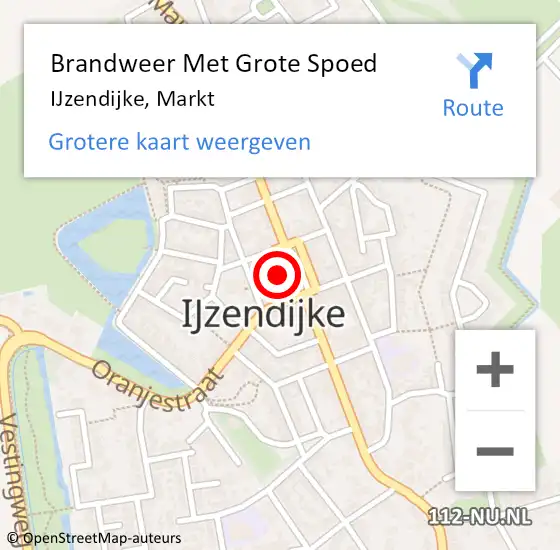 Locatie op kaart van de 112 melding: Brandweer Met Grote Spoed Naar IJzendijke, Markt op 30 april 2017 18:08