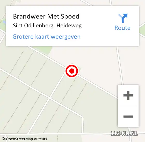 Locatie op kaart van de 112 melding: Brandweer Met Spoed Naar Sint Odilienberg, Heideweg op 30 april 2017 18:09