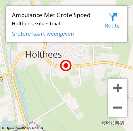 Locatie op kaart van de 112 melding: Ambulance Met Grote Spoed Naar Holthees, Gildestraat op 30 april 2017 19:12