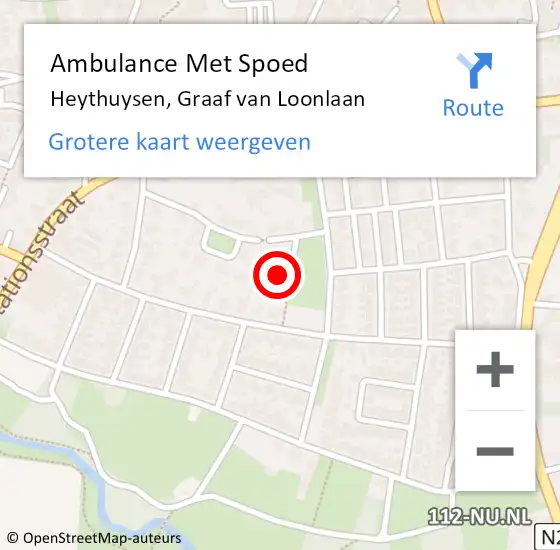 Locatie op kaart van de 112 melding: Ambulance Met Spoed Naar Heythuysen, Graaf van Loonlaan op 30 april 2017 19:20