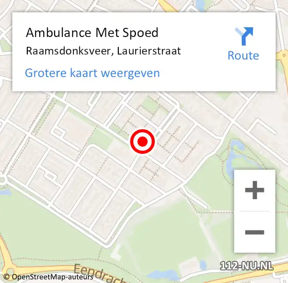 Locatie op kaart van de 112 melding: Ambulance Met Spoed Naar Raamsdonksveer, Laurierstraat op 18 januari 2014 22:33