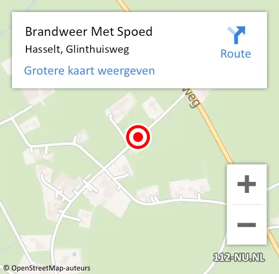 Locatie op kaart van de 112 melding: Brandweer Met Spoed Naar Hasselt, Glinthuisweg op 30 april 2017 20:30