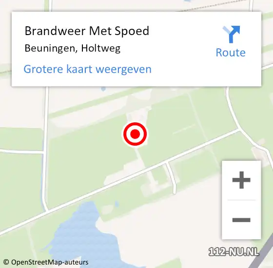 Locatie op kaart van de 112 melding: Brandweer Met Spoed Naar Beuningen, Holtweg op 30 april 2017 20:34