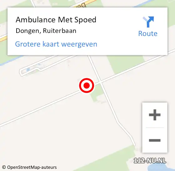 Locatie op kaart van de 112 melding: Ambulance Met Spoed Naar Dongen, Ruiterbaan op 30 april 2017 20:35