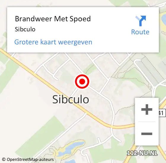 Locatie op kaart van de 112 melding: Brandweer Met Spoed Naar Sibculo op 30 april 2017 20:59