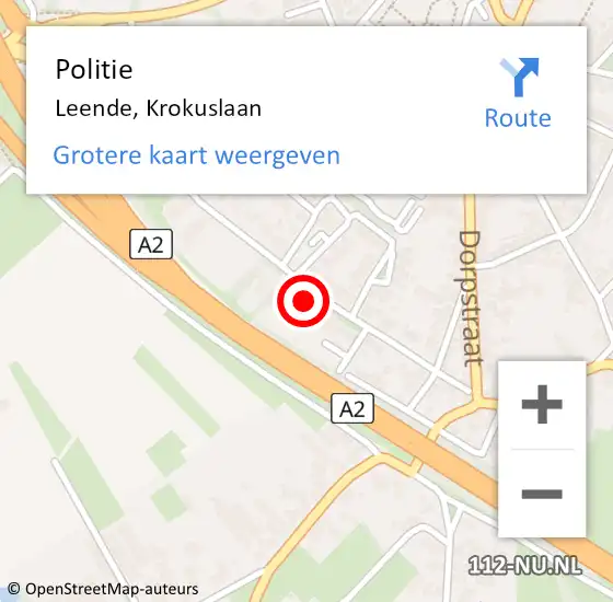 Locatie op kaart van de 112 melding: Politie Leende, Krokuslaan op 30 april 2017 21:21