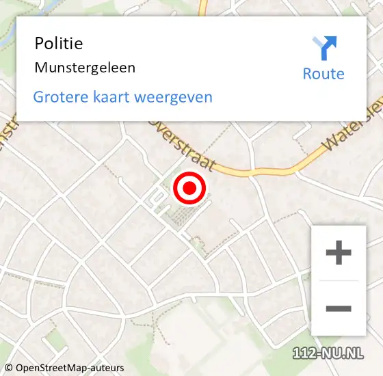 Locatie op kaart van de 112 melding: Politie Munstergeleen op 30 april 2017 21:27