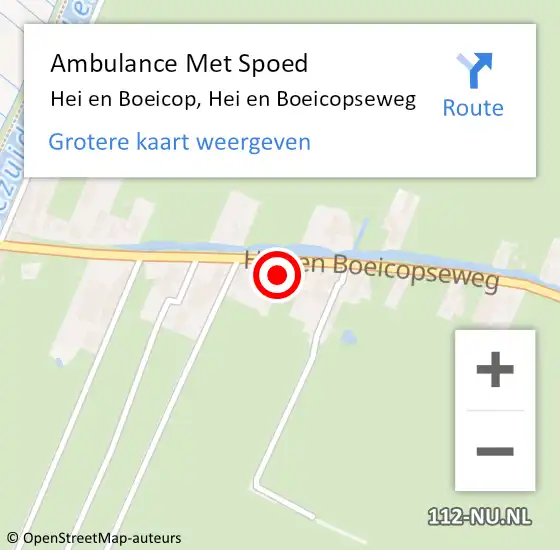 Locatie op kaart van de 112 melding: Ambulance Met Spoed Naar Hei en Boeicop, Hei en Boeicopseweg op 1 mei 2017 00:23