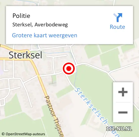 Locatie op kaart van de 112 melding: Politie Sterksel, Averbodeweg op 1 mei 2017 06:49