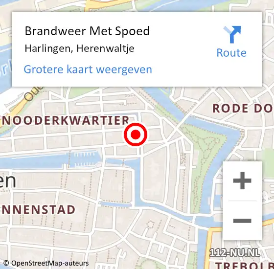 Locatie op kaart van de 112 melding: Brandweer Met Spoed Naar Harlingen, Herenwaltje op 1 mei 2017 08:30