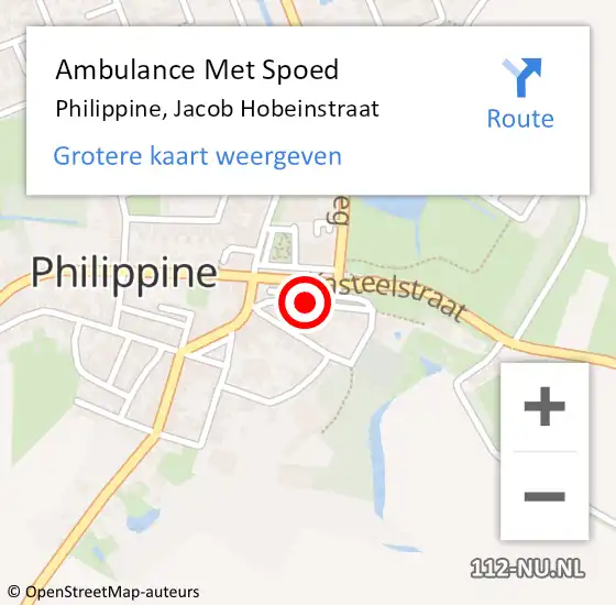 Locatie op kaart van de 112 melding: Ambulance Met Spoed Naar Philippine, Jacob Hobeinstraat op 1 mei 2017 08:44