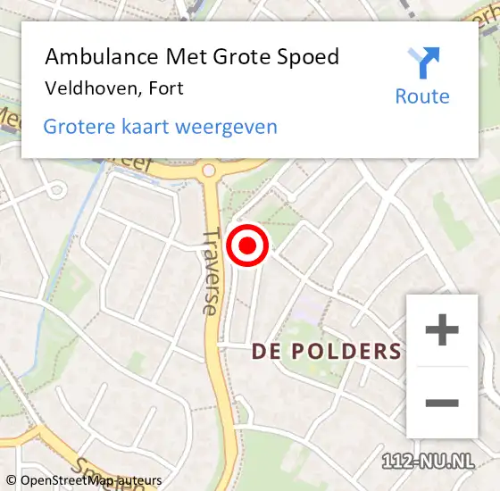 Locatie op kaart van de 112 melding: Ambulance Met Grote Spoed Naar Veldhoven, Fort op 1 mei 2017 08:51