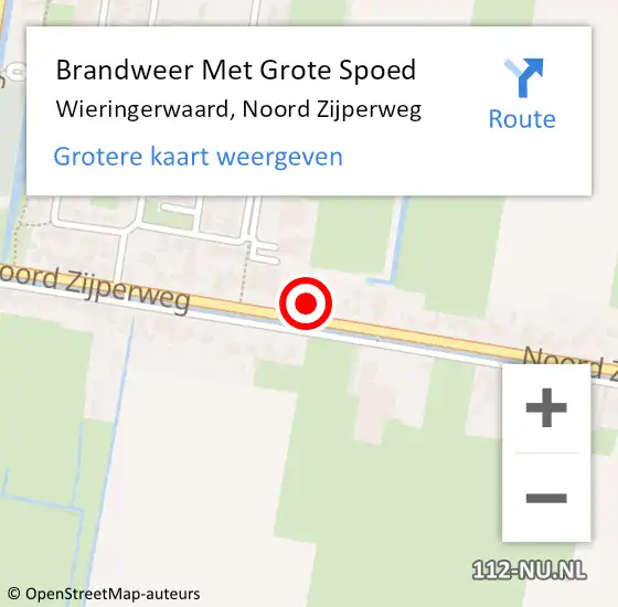 Locatie op kaart van de 112 melding: Brandweer Met Grote Spoed Naar Wieringerwaard, Noord Zijperweg op 1 mei 2017 09:39