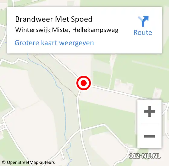 Locatie op kaart van de 112 melding: Brandweer Met Spoed Naar Winterswijk Miste, Hellekampsweg op 6 september 2013 20:48