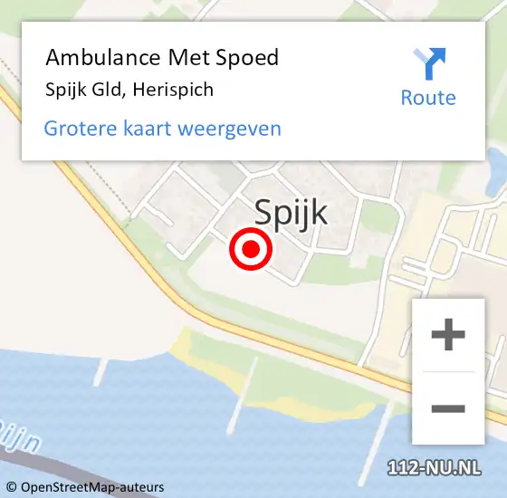 Locatie op kaart van de 112 melding: Ambulance Met Spoed Naar Spijk Gld, Herispich op 1 mei 2017 11:01