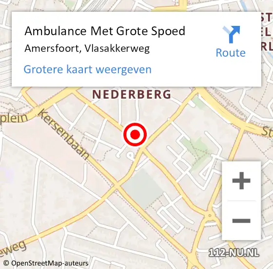 Locatie op kaart van de 112 melding: Ambulance Met Grote Spoed Naar Amersfoort, Vlasakkerweg op 1 mei 2017 11:55