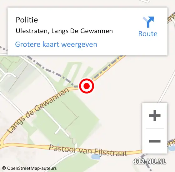 Locatie op kaart van de 112 melding: Politie Ulestraten, Langs De Gewannen op 1 mei 2017 13:04