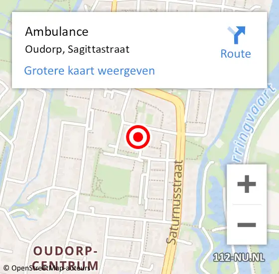 Locatie op kaart van de 112 melding: Ambulance Oudorp, Sagittastraat op 1 mei 2017 13:52