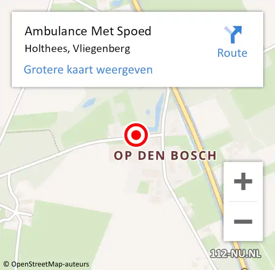 Locatie op kaart van de 112 melding: Ambulance Met Spoed Naar Holthees, Vliegenberg op 1 mei 2017 17:41