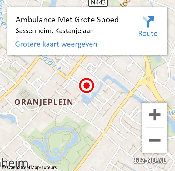 Locatie op kaart van de 112 melding: Ambulance Met Grote Spoed Naar Sassenheim, Kastanjelaan op 1 mei 2017 19:08