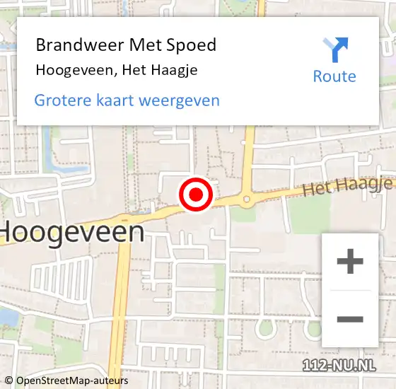 Locatie op kaart van de 112 melding: Brandweer Met Spoed Naar Hoogeveen, Het Haagje op 1 mei 2017 19:11