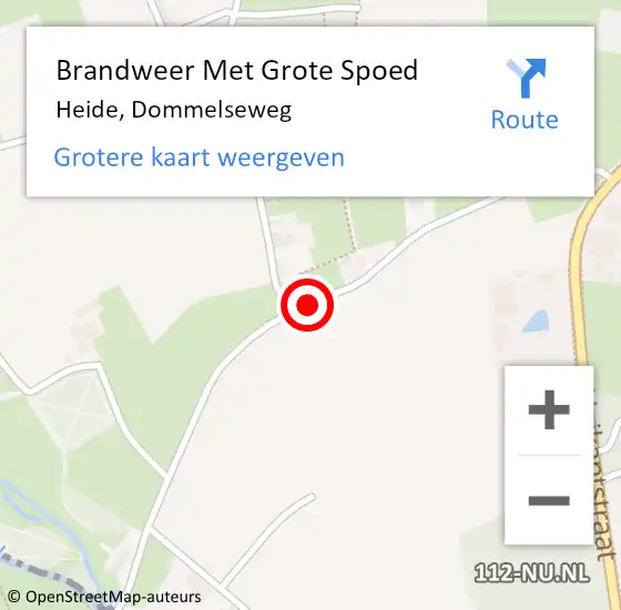 Locatie op kaart van de 112 melding: Brandweer Met Grote Spoed Naar Heide, Dommelseweg op 1 mei 2017 20:42