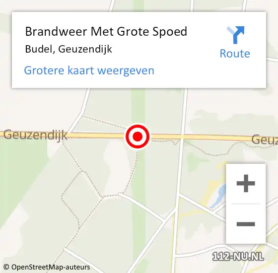 Locatie op kaart van de 112 melding: Brandweer Met Grote Spoed Naar Budel, Geuzendijk op 1 mei 2017 21:06